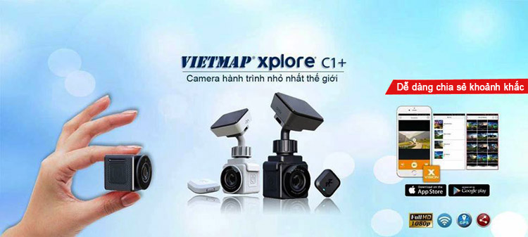 camera hành trình nhỏ nhất VietMap Xplore C1+ Wifi